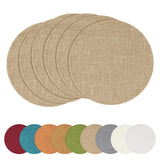 homing 15 Inch Round Cloth Placemats Set of 6, Cotton Linen Blend Washable Table Mats, Farmhouse Dining Place Mats for Indoors & Outdoors, Easy to Clean, Linen homing