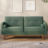 GarveeHome 65 in Loveseat Sofa, Mid Century Modern Couch Comfy Love Seat Couches for Living Room, 2 Seater Deep Seat Couch Linen Upholstered Couches for Bedroom Office Small Space, Green GarveeHome