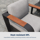 EAST OAK Signature 4 Pieces Patio Furniture Set, Outdoor Furniture with Aluminum Frame, Deep Seating Outdoor Loveseat and Coffee Table, Modern Patio Conversation Set for Porch and Balcony, Dark Grey EAST OAK