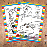 Little Tikes Let's Go Cozy Coupe 32 Page Color by Number Coloring Book with 8 Crayons 52743 Bendon