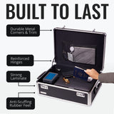 Vaultz Storage Lock Box - 6.5 x 23 x 13.5 Inch - Secure Dorm Storage Trunk with Combination Lock - Ideal Briefcase, Medicine Box, and Personal Item Lock Box - Store Cash, Laptop - Black/Silver Vaultz