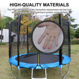 SUOGROLI Trampoline Safety Net, 4/4.6/5/6/8/10/12/13/14/16FT Garden Trampoline Replacement Fences, Kids Protective Net,244cm-6Poles-8ft,Black SUOGROLI