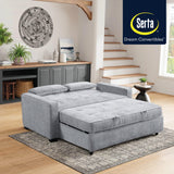 Serta Ainsley Queen Size Convertible Sofa Bed, Light Grey Serta