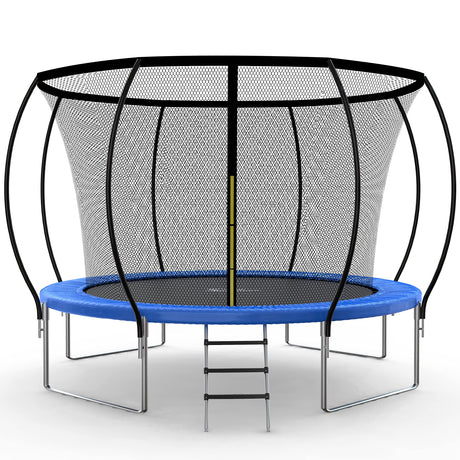 Simple Deluxe Recreational Trampoline with Enclosure Net 14FT Wind Stakes- Outdoor Trampoline for Kids and Adults Family Happy Time, ASTM Approved -Blue 14FT Simple Deluxe
