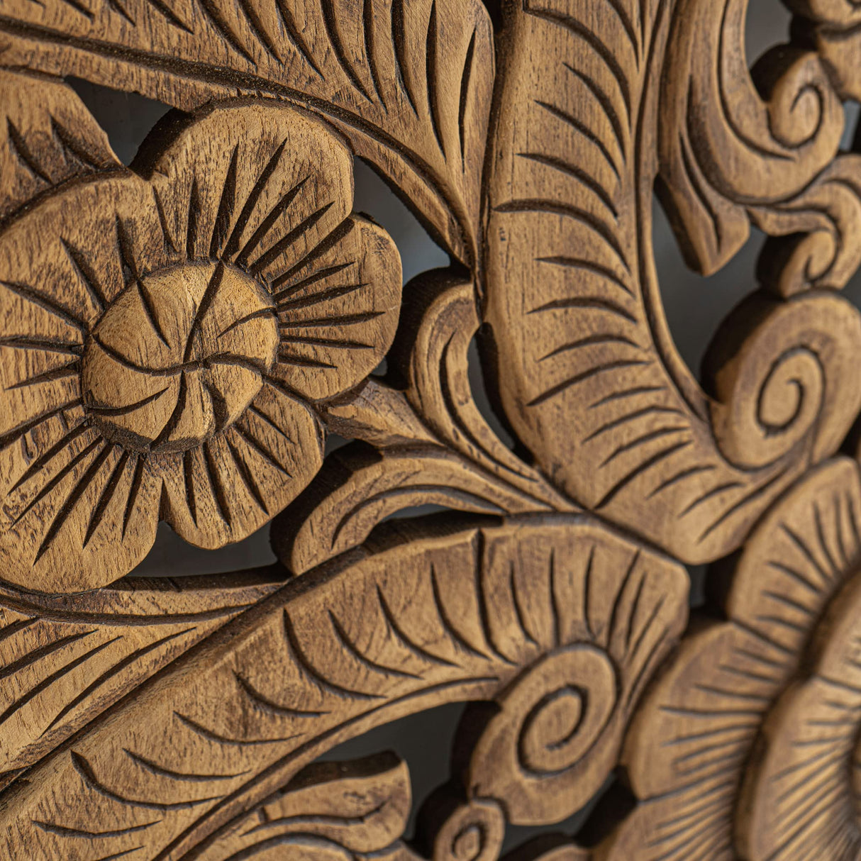 Balinese Hand Carved King Size Bed Headboard Reclaimed Wooden Panels Artwork Handmade Painted in Chiang Mai Thailand 72 Inches Siam Sawadee