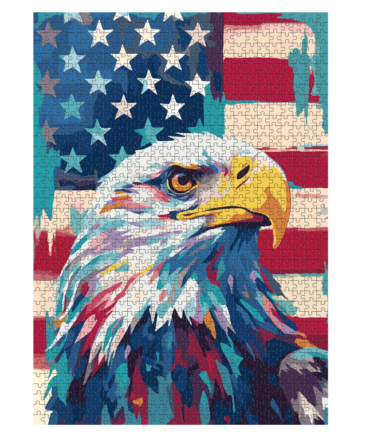 Petrala Jigsaw Puzzles 1000 Pieces for Adults Bald Eagle 1000 Piece Puzzle for Adults Fun American Flag Patriotic Jigsaw Puzzles for Adults Kit with Letters on Back, Fit Together Perfectly Petrala