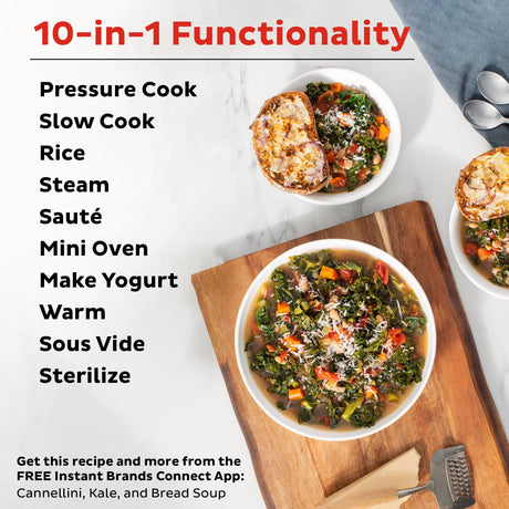 Instant Pot Pro (8 QT) 10-in-1 Pressure Cooker, Slow Cooker, Rice/Grain Cooker, Steamer, Sauté, Sous Vide, Yogurt Maker, Sterilizer, and Warmer, Includes App With Over 800 Recipes, Black Instant Pot