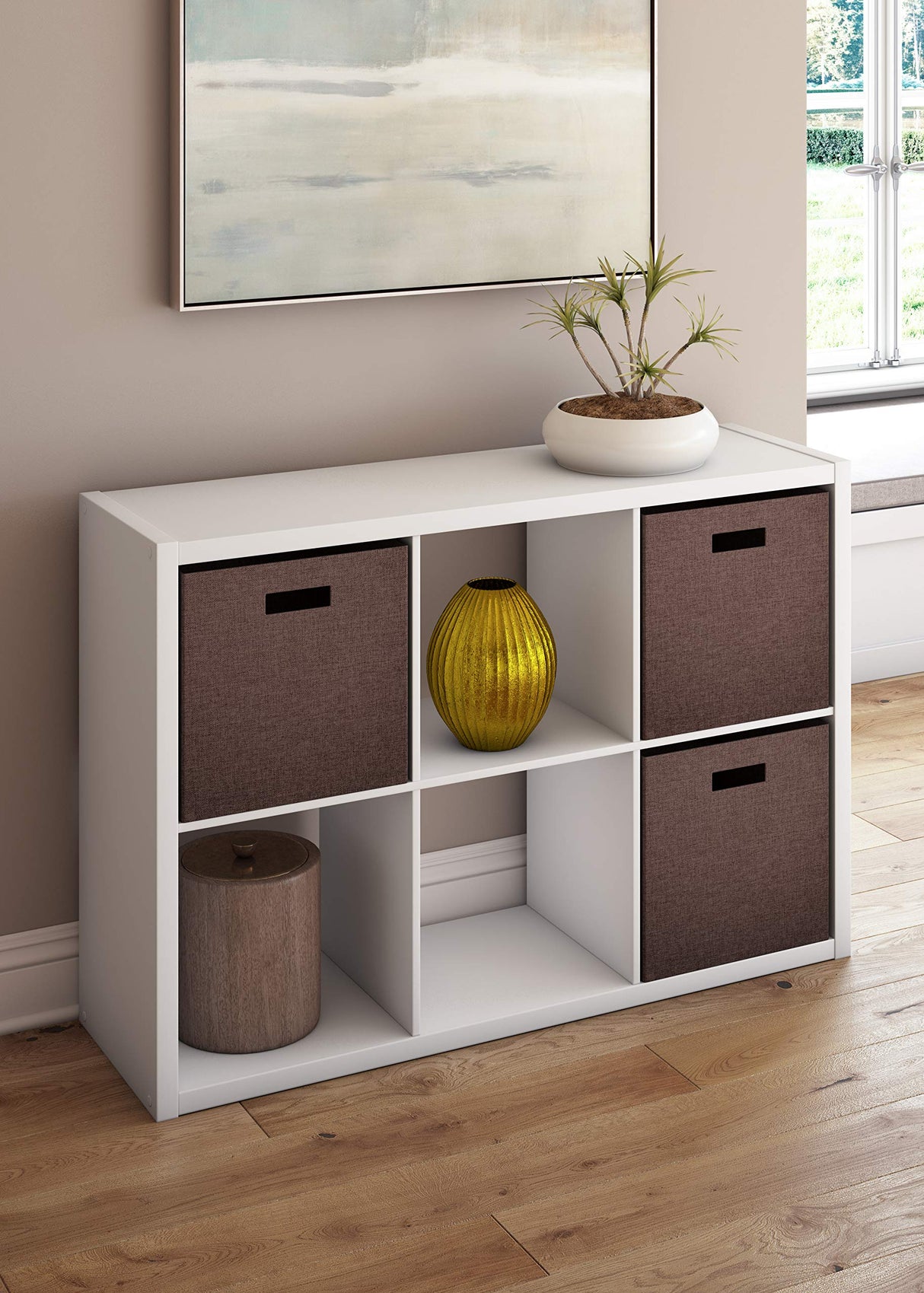 ClosetMaid 6 Cube Storage Shelf Organizer Bookshelf with Open Back, Vertical or Horizontal, Easy Assembly, Wood, White Finish ClosetMaid