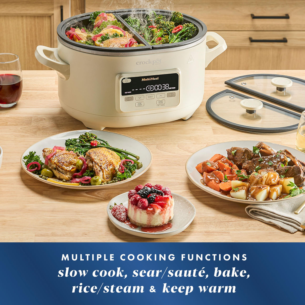 Crock-Pot MultiMeal Multicooker and Programmable Slow Cooker with Bake Function, Oat Milk Crock-Pot