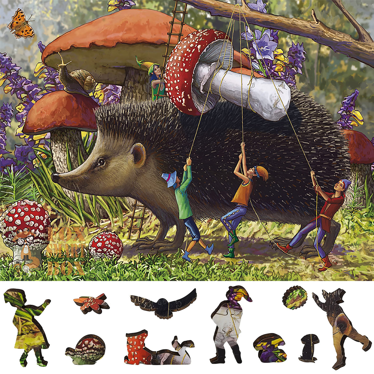 Wooden Jigsaw Puzzlе for Adults - Uniquely Shaped Pieces - Made in The USA by FoxSmartBox - 240 Pieces - Majestic Harvest FoxSmartBox