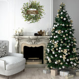 Christmas Wreath, Christmas Wreaths for Front Door, Winter Eucalyptus Wreath with Pine Cone and White Berry Wreath for Indoor Outdoor Farmhouse Wall Window Home Decoration. Furisin