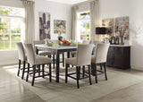 9-ps Casual Dining Table Set Include 1 Dining Table, 8 Side Chairs, 8-Person Marble Dining Set (Square) Generic