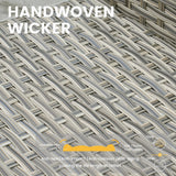 CAODOC 11 Pieces Outdoor Patio Furniture Set, Rattan Wicker Sectional Swivel Rocker Chairs Sets with Solar powered coffee table and Swivel Glider Chairs CAODOC