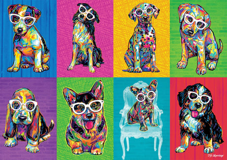 Buffalo Games - P.D. Moreno - Colorblock Dogs - 500 Piece Jigsaw Puzzle for Adults -Challenging Puzzle Perfect for Game Nights - Finished Size is 21.25 x 15.00 Buffalo Games