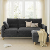 LIKIMIO 80''L-Shaped Modular Sectional Sofa for Living Room, 3-Seater Couch with Movable Ottoman, Modern Convertible Sofas, Small Couches for Living Room/Apartment/Office, Grey LIKIMIO