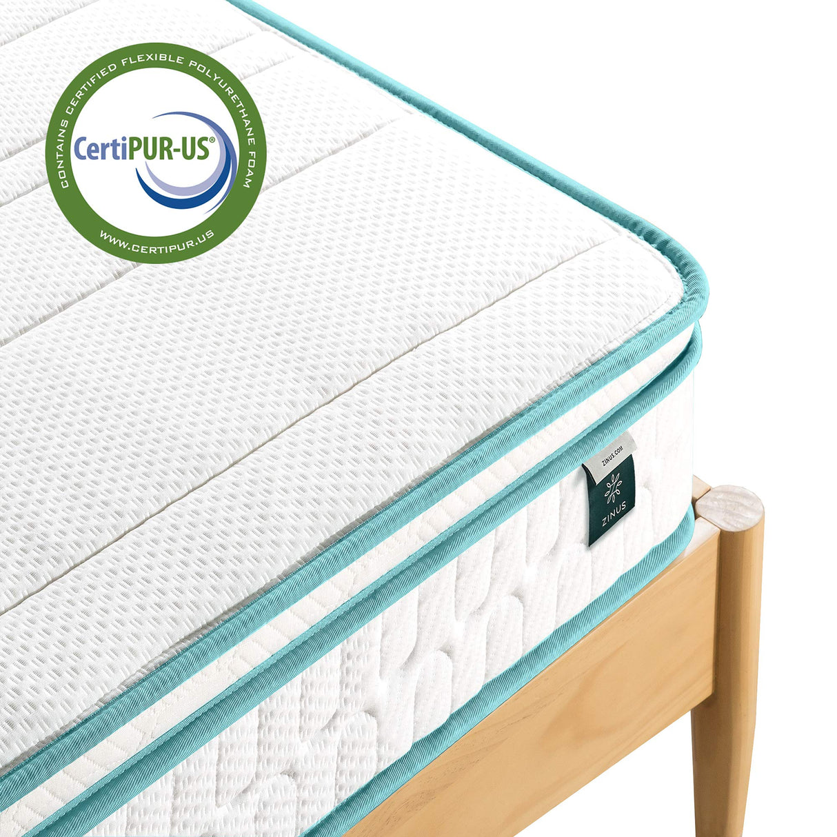 ZINUS 8 Inch Memory Foam Spring Hybrid Mattress, Queen, Euro Top Innerspring Mattress, Green Tea-Infused Foam, CertiPUR-US Certified, Mattress in A Box ZINUS