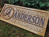 Personalized Wedding Gift Last Name Established Sign Family Name Signs Custom Wood Sign Carved Wooden Sign 3D 5 Year Anniversary Gift Couple Last Name Sign 3D Woodworker