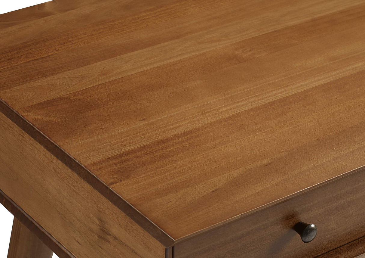 Camaflexi Mid-Century Modern Computer Desk / 35.75"W / Study Writing Table / Solid Wood / Natural Variations of Wood Grains / One Drawer / Partial Camaflexi