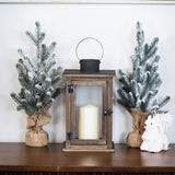 Stonebriar SB-5174B Rustic 12.5" Wooden Candle Lantern, Large, Brown Stonebriar