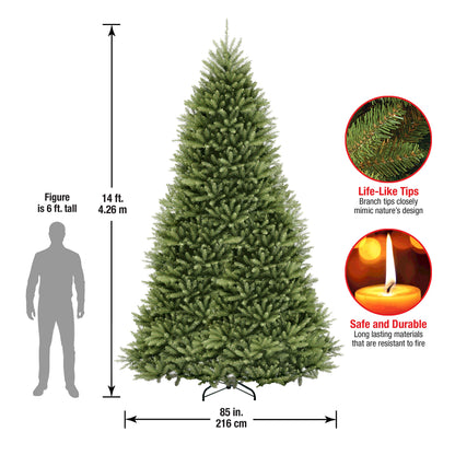 National Tree Company Artificial Full Christmas Tree, Green, Dunhill Fir, Includes Stand, 14 Feet