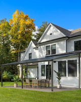 GarveeLife 12'x 20' Lean to Gazebo, Hardtop Wall Pergola with Polycarbonate Roof, Aluminum Frame Mounted Gazebo for Lawn Patio Deck Yard and Party Garveelife