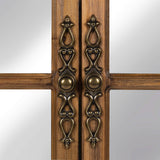Kate and Laurel Boldmere Large Traditional Wood Windowpane Arch Mirror, 28x44, Rustic Brown and White Kate and Laurel