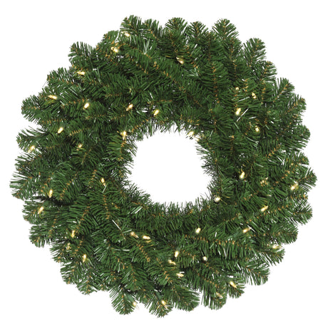 Vickerman 48" Oregon Fir Artificial Wreath - Faux Christmas Wreath with Warm White LED Mini Lights - Wreath for Mantel or Door - Reliable and Durable Vickerman