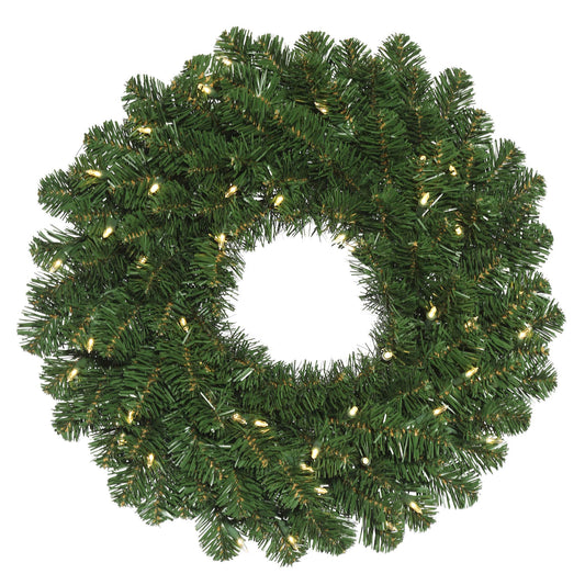 Vickerman 48" Oregon Fir Artificial Wreath - Faux Christmas Wreath with Warm White LED Mini Lights - Wreath for Mantel or Door - Reliable and Durable