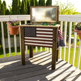 Wooden Patio Beverage Cooler for Porch, Deck or Patio - American Flag Design - 57 Qt - Backyard Expressions BACKYARD EXPRESSIONS PATIO · HOME · GARDEN