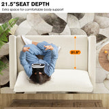 kakuboohi 51" Loveseat Sleeper Sofa Bed, Chenille Convertible Floor Sofa Bed for Small Spaces, Folding Couch Bed with Deep Seat, 2 Pillows & Solid Frame, Pull Out Floor Couch for Living Room, Beige kakuboohi