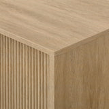 Walker Edison Walton Modern Fluted-Door Low Stand for TVs up to 80 Inches, 70 Inch, Coastal Oak Walker Edison