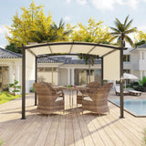 Meetleisure 10' x 10' Arched Top Outdoor Pergola, Pergola Canopy with with Adjustable and Retractable Canopy for Patio Use, Metal Pergola with Durable and Sturdy Frame & Water-Resistant Canopy, Beige MeetLeisure