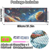 Yomiie 5D Large Diamond Art Kits for Adults, Planet Diamond Painting Art Cosmos DIY Full Round Drill Kits, Embroidery Rhinestone Diamond Crystal Craft Canvas Home Wall Decor 31.5x11.81 inch Yomiie