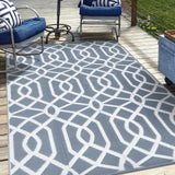 wikiwiki Outdoor Rug, 5x8ft Waterproof Reversible Mat Indoor Outdoor Rugs Carpet, Small Area Rug Plastic Straw Rug for Patio Deck Balcony Pool RV Camping Beach Picnic, Grey, Rugscape Series wikiwiki