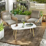 WOHOMO Folding Coffee Table 39.3'' White Coffee Tables for Living Room Portable Simple Modern Rectangular Center Table for Small Spaces, No Assembly, White-Htp WOHOMO