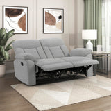 Lexicon Manual Double Recliner Loveseat for Living Room, Chenille Fabric Upholstered Reclining Sofa, Home Theater Seating, Easy Assembly, Recliner Love Seat Couch, Gray Lexicon
