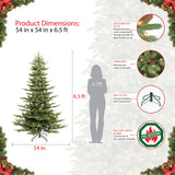 Puleo International 6.5 Foot Pre-Lit Aspen Fir Artificial Christmas Tree with 500 UL Listed Clear Lights, Green Puleo International