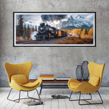 SKRYUIE 5D Large Diamond Painting Kits Train - DIY Diamond Art Kits for Adults Scenery, Full Round Drill - Crystal Embroidery Cross Stitch - Craft for Wall & Office Decor - 12x30 inch / 30x80 cm SKRYUIE