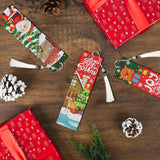 INCOK Christmas Diamond Painting Bookmarks - 6 PCS Diamond Art Bookmarks Set with Tessel DIY Santa Claus Snowman Christmas Tree Reindeer Gem Art Craft Funny Merry Xmas Gift for Book Lover Students INCOK