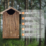 Outer Trails Japanese Cedar Wooden Owl Houses, Bark Front Outer Trails