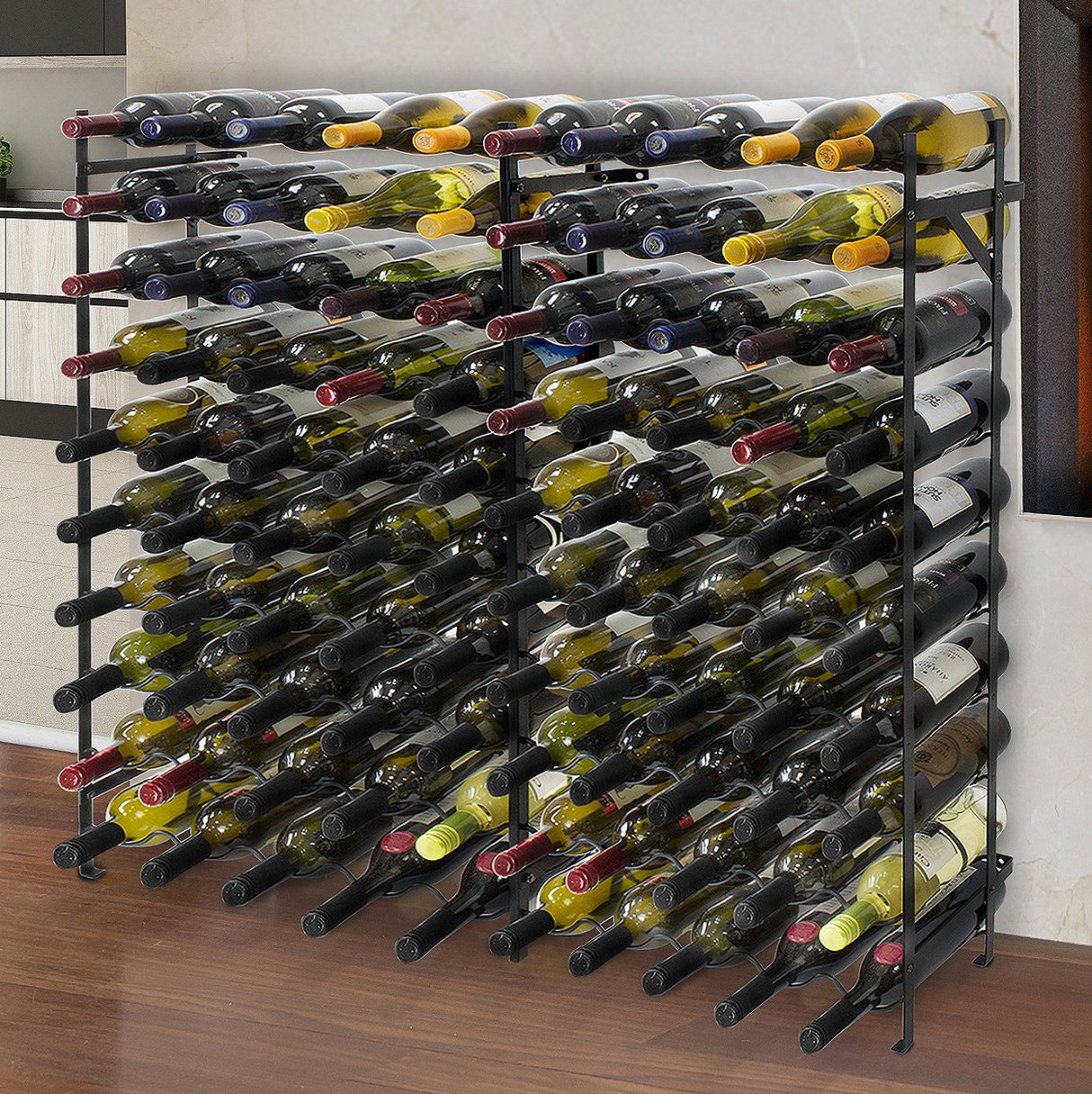 Sorbus Wine Rack Freestanding Floor - Wine Bottle Holder Holds 100 Bottles of Wine - 100 Bottle Capacity Wine Storage for Any Bar, Wine Cellar, Kitchen, Dining Room Sorbus