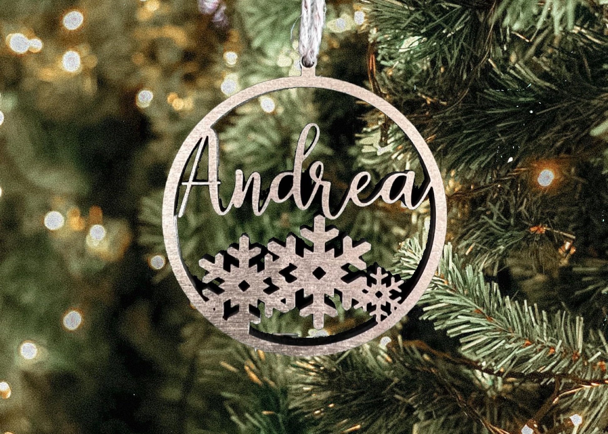 Personalized Name Ornament, Custom Family Name Ornament, Wooden Christmas Stocking Tag, Present Gift Tag - WoodArtSupply