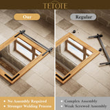 TETOTE 72” x 32” Barn Door Wood Vanity Mirror for Bathroom Sink, Waterproof Rustic Farmhouse Natural Solid Wooden Frame Rectangle Wall Mirror for Living Room Entryway, Fully Assembled TETOTE