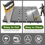 PrimeZone 54 PCS Plastic Interlocking Patio Deck Tiles - 12" x 12" Anti-Slip Waterproof Indoor Outdoor Flooring, Patio Floor Decking for Balcony, Backyard, Garden & Poolside, All Weather Use, Grey PrimeZone