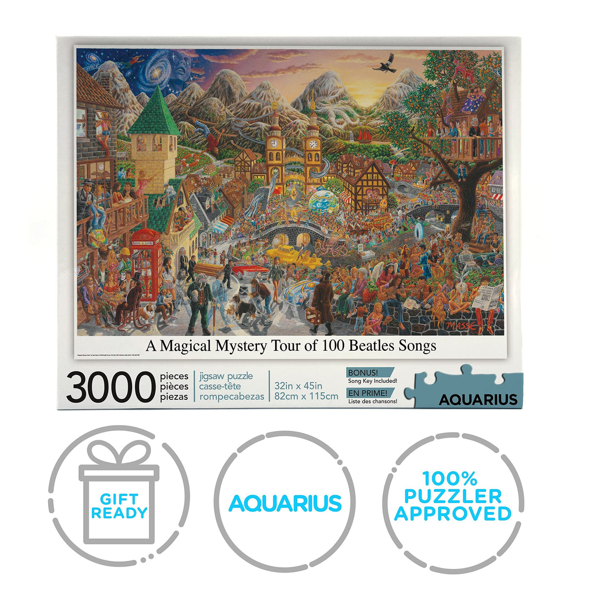 Aquarius The Beatles Magical Mystery Tour (3000 Piece Jigsaw Puzzle) - Officially Licensed Beatles Merchandise & Collectibles - Glare Free - Precision Fit - 32 x 45 Inches AQUARIUS