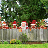 Barydat 5 Pcs Christmas Fence Peeker Decoration Peeking Garden Yard Decorations Outdoor Xmas DIY Cute Garden Fence Sign Ornament for Home Yard Sign Art Patio Holiday Decor(Santa and Elk) Barydat