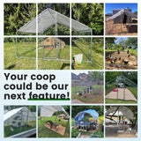 Chicken Coop Large Metal Chicken House Chicken Coops for More Than Chickens Poultry Cage with Waterproof Cover for Rabbits Duck Walk-in Chicken Run for Yard Chicken Pen CHIKENCOOP