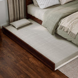 AFI, Andorra King Platform Bed with Panel Footboard & Twin XL Trundle, Walnut AFI