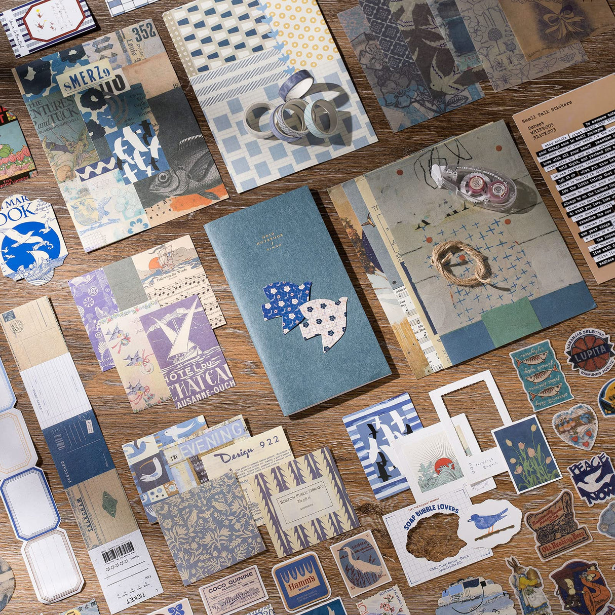 JOYCHOIC Vintage Scrapbooking Supplies Aesthetic Journaling Kit, Scrapbook Papers Quote Stickers TN Notebook Large Collection for Bullet Junk Journal, Planner DIY Arts Craft Collage, Beginners JOYCHOIC