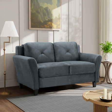 Lifestyle Solutions Harrington Loveseat, Dark Grey Studio Living